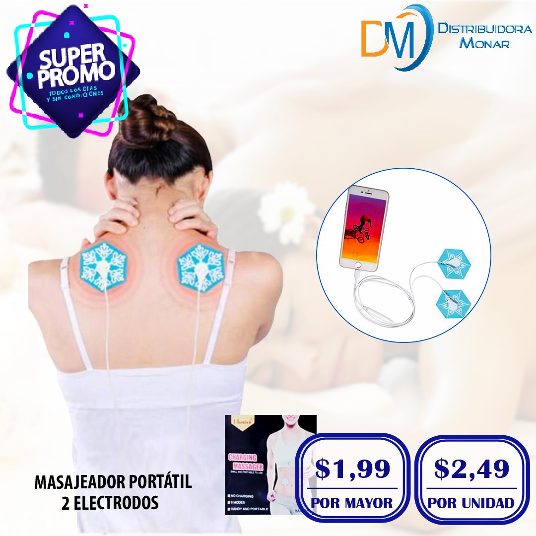 Distribuidora Moreno - MAQUINA MASAJEADORA Funciona con electrodos, ayuda  para terapia muscular $11,99 Guayaquil, $14,99 de envío a domicilio, $15,99  a todo el país. Por favor dale click a este enlace que