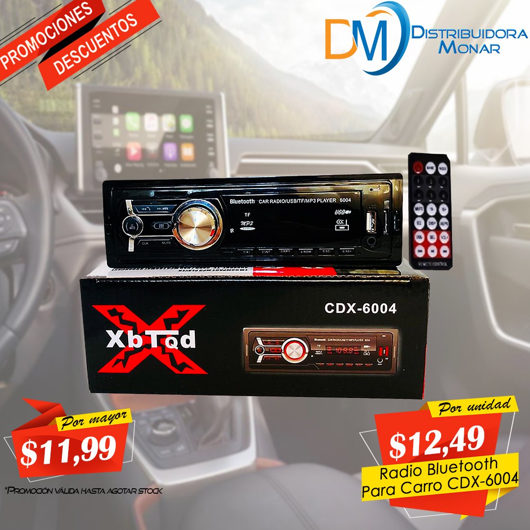 Intolerable canal Aire acondicionado Radio Bluetooth Para Carro CDX-6004 - Importadora y Distribuidora Monar