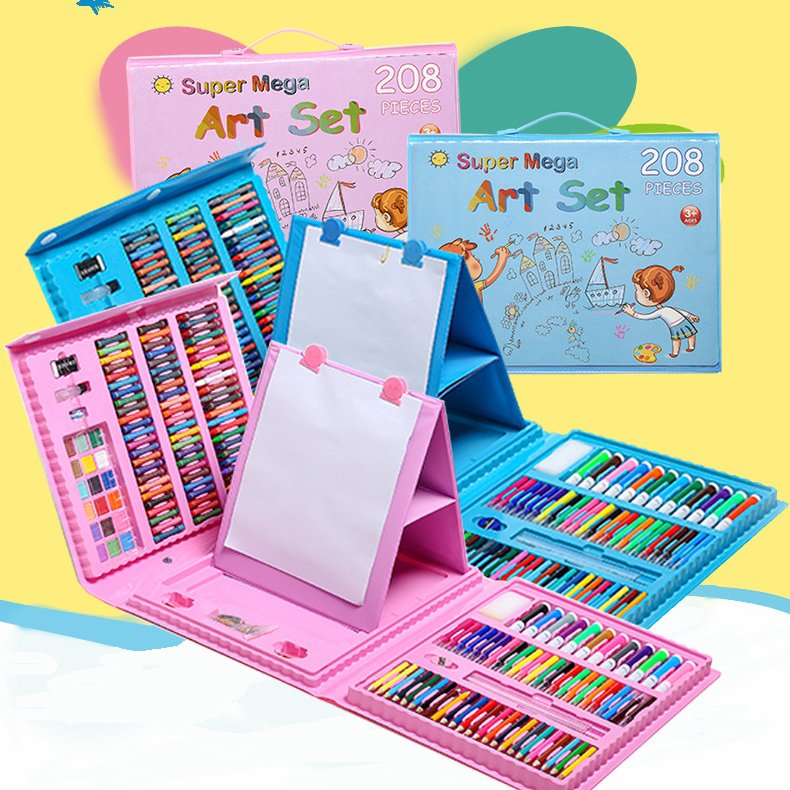 Set De Arte 208 Piezas Maleta Dibujo Creativo Niños - Luegopago