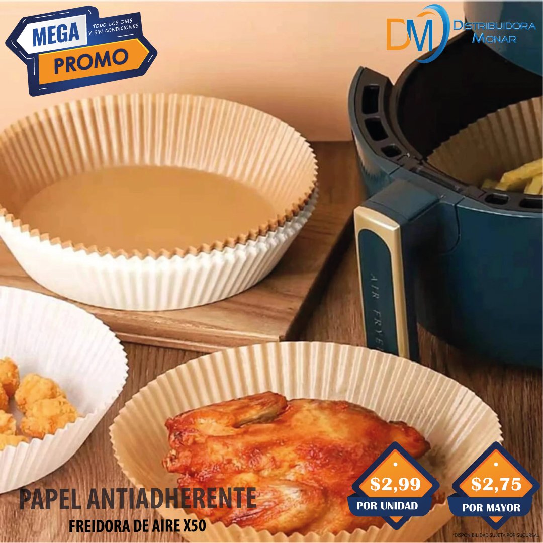 Canastilla Papel Antiadherente Air Fryer 16X45 X50