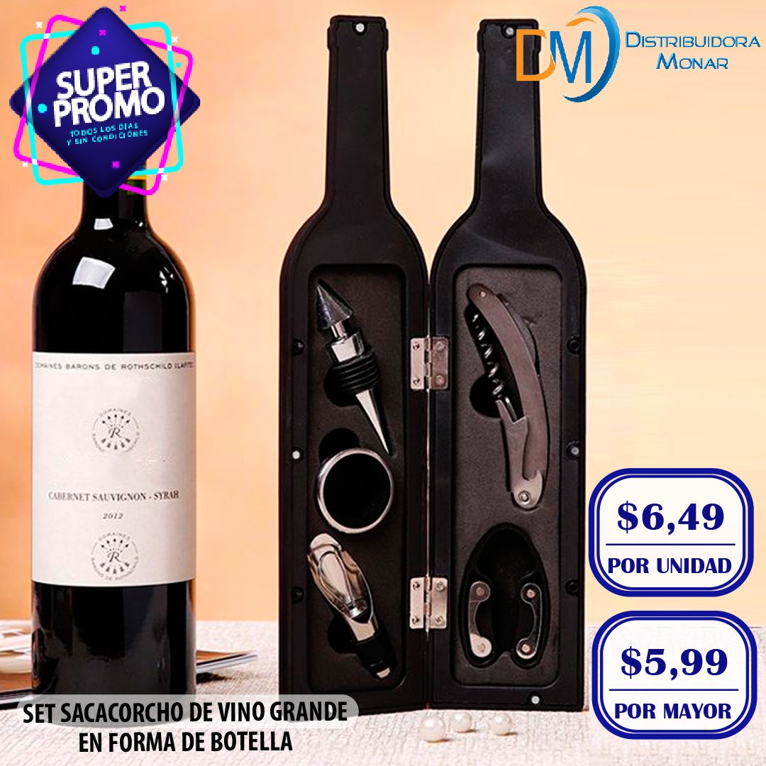 Set Saca Corcho Eléctrico Abridor Vinos Destapador Boquilla