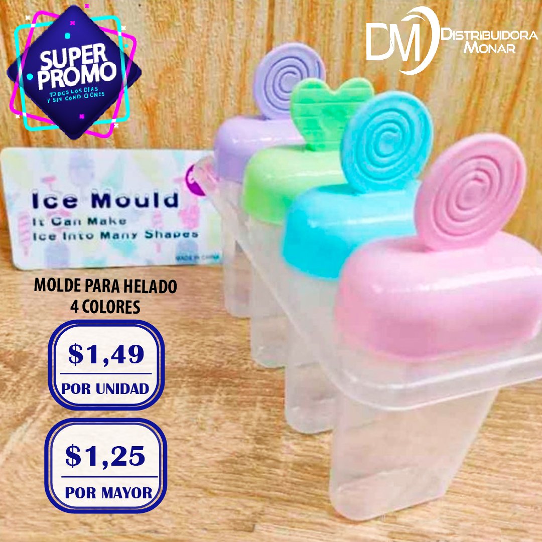 Molde Para Paletas Y Helados De 4 Puestos