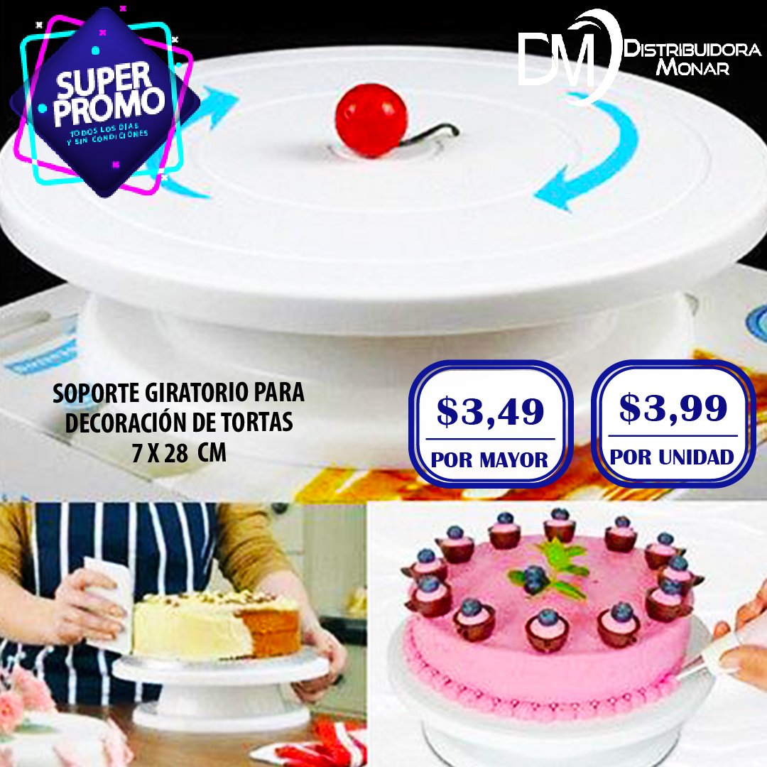 Navaris Soporte giratorio para tartas, plato giratorio de aproximadamente  12 pulgadas de diámetro para servir o decorar pasteles, soporte giratorio
