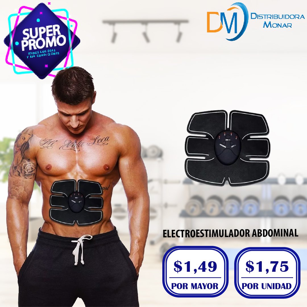 Electro Estimulador Muscular 06 Vak Ems PRO Pad Abdominales CINTURA
